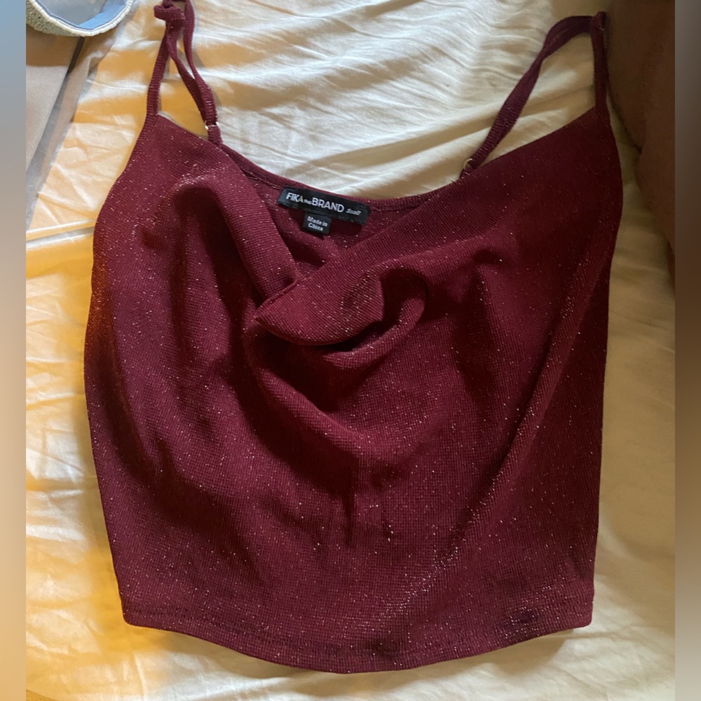 Red Crop Spaghetti Strap